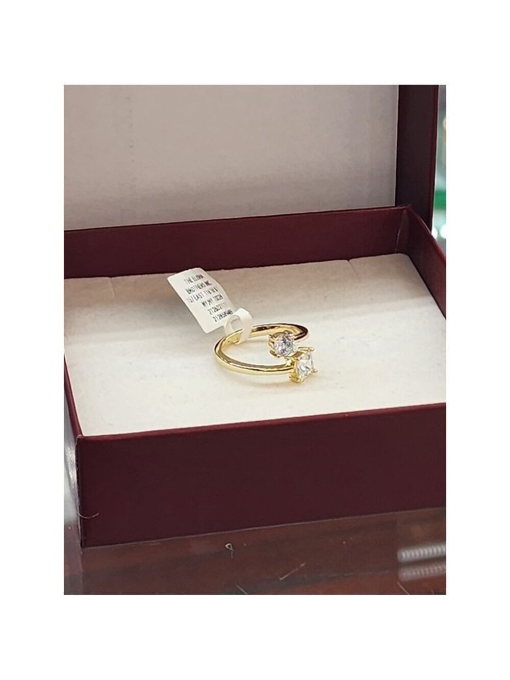 Genuine Sterling Silver 925 Ring with Double Gemstone Design – New with Tags